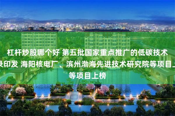 杠杆炒股哪个好 第五批国家重点推广的低碳技术目录印发 海阳核电厂、滨州渤海先进技术研究院等项目上榜