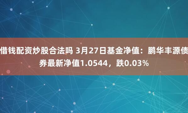 借钱配资炒股合法吗 3月27日基金净值：鹏华丰源债券最新净值1.0544，跌0.03%