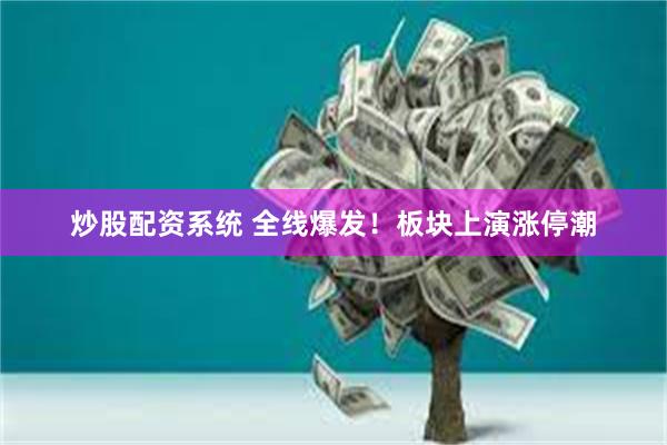 炒股配资系统 全线爆发！板块上演涨停潮