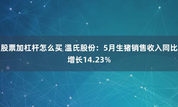 股票加杠杆怎么买 温氏股份：5月生猪销售收入同比增长14.23%
